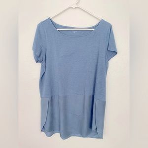 Garnet Hill Slate blue 100% cotton and silk tunic. Size medium.